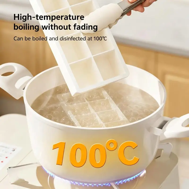 Large Ice Block Mold Silicone Ice Cube Tray With Leak Proof Lid Easy Release For Home Summer Drink Parties