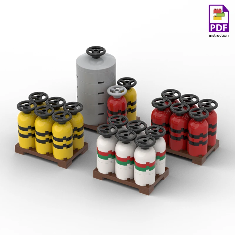 MOC Brandstof Gas Tank Bouwstenen Kit Wijnvaten Goederen Container Heftruck Bakstenen Speelgoed Jongens Cadeau