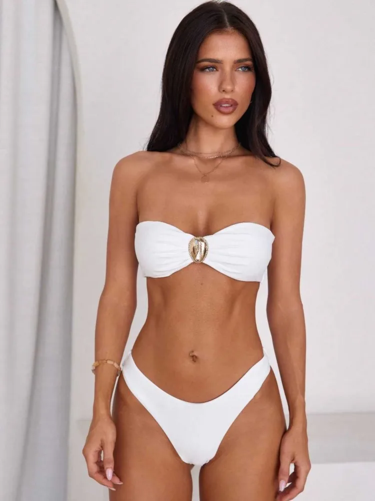 3피스 세트 여름 비치웨어 여성 수영복 민소매 로브 수영복 2025 신상 비치 휴가 맥시 드레스 커버업