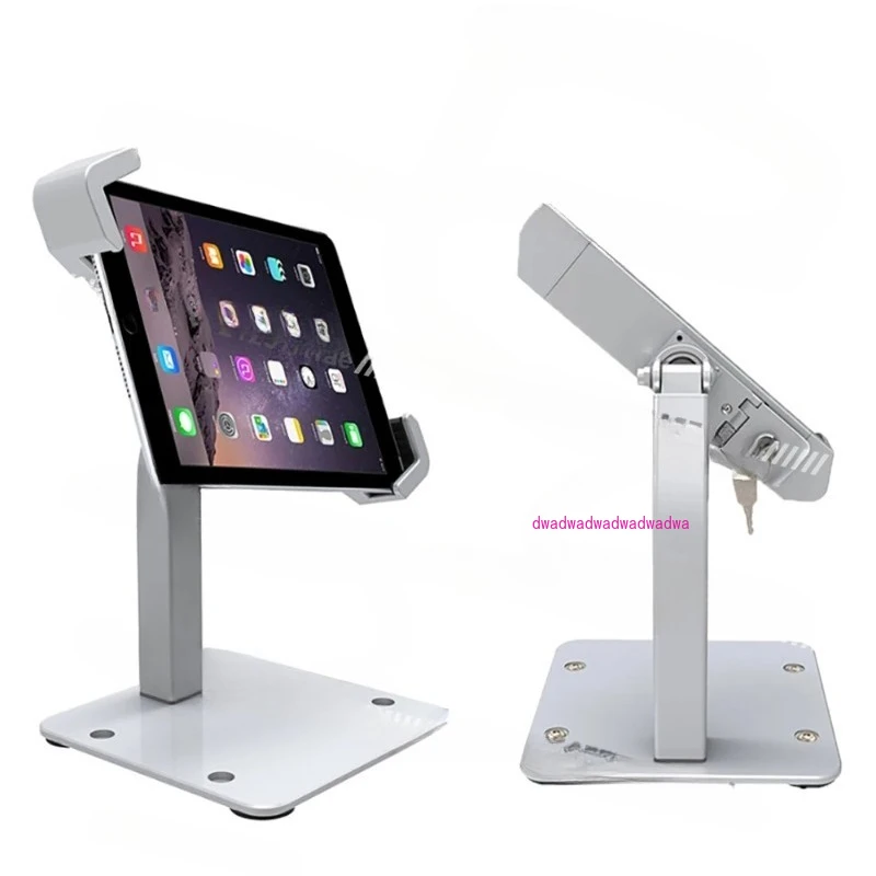 

Aluminum Alloy Security Tablet Lock Bracket Anti-drop Metal Desktop Rotating Tablet Display Rack with Lock