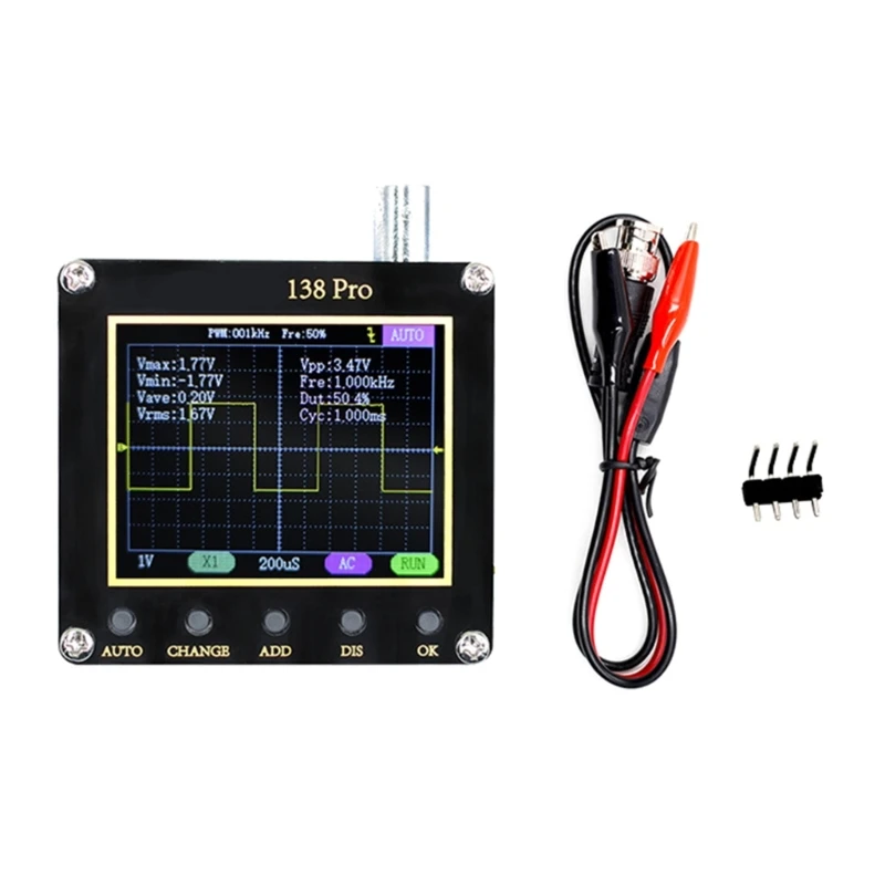 Mini Handheld Digital Oscilloscope 2.5MS/-s High Sampling Rate 200KHz Bandwidth 2.4” LCD-Screen Pocket Oscilloscopes