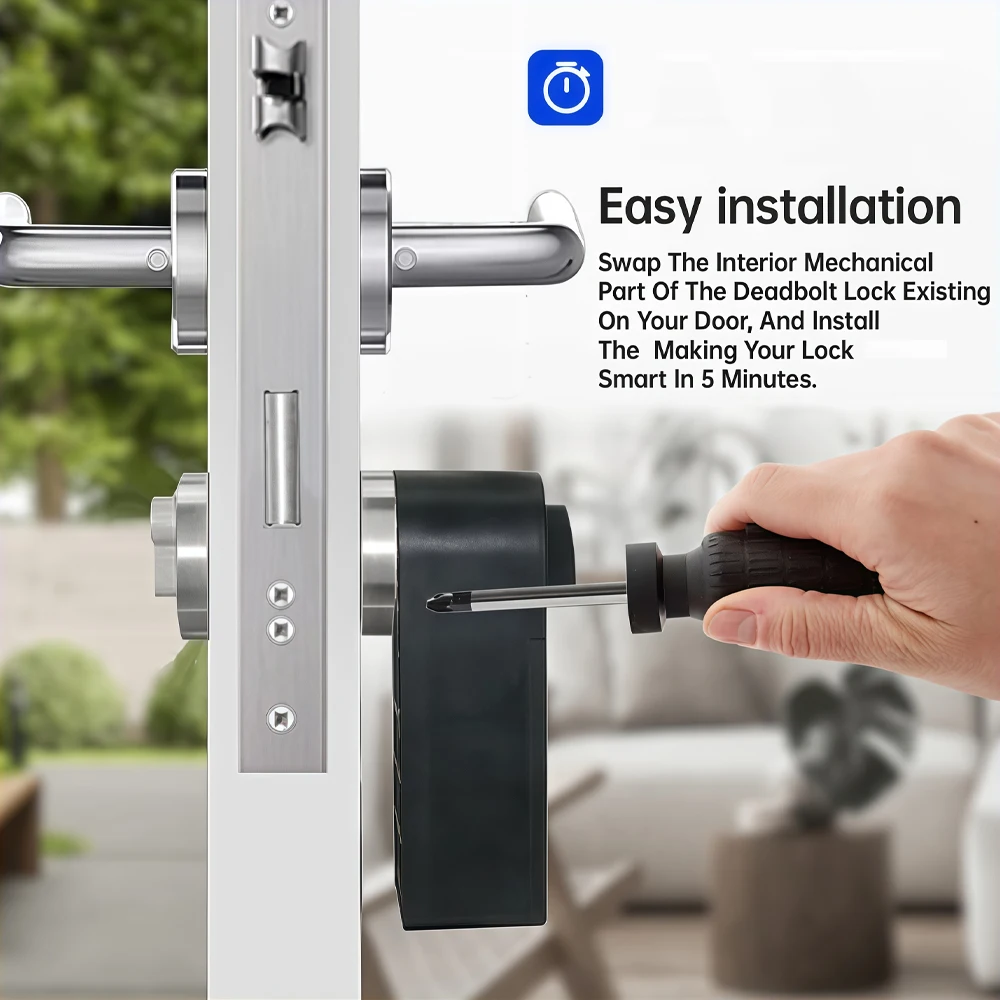RAYKUBE A01 Smart Lock TTlock App Fingerprint/Password/Card/Key Unlock BLE Remote Control No Drill DIY Installation