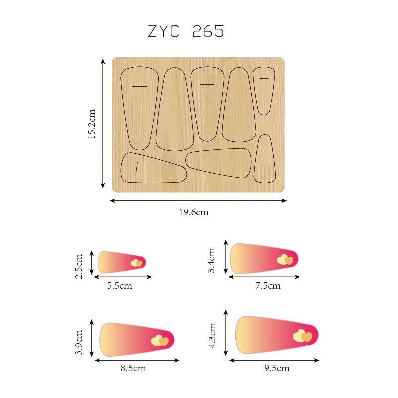 

ZYC-265 Деревянная форма для резки шпильки, подходящая для машин для высечки