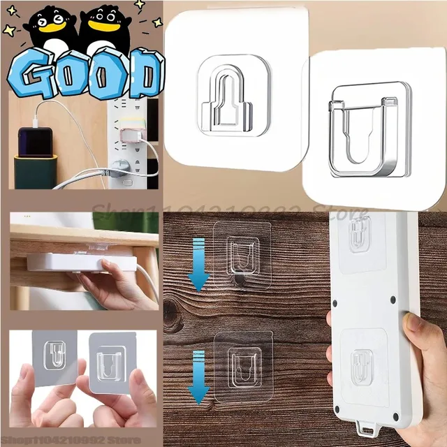 Double-Sided Self Adhesive Wall Hooks for Hanging Traceless Waterproof Oilproof Kitchen Bedroom Wall Hook Storage Holder Storage 2