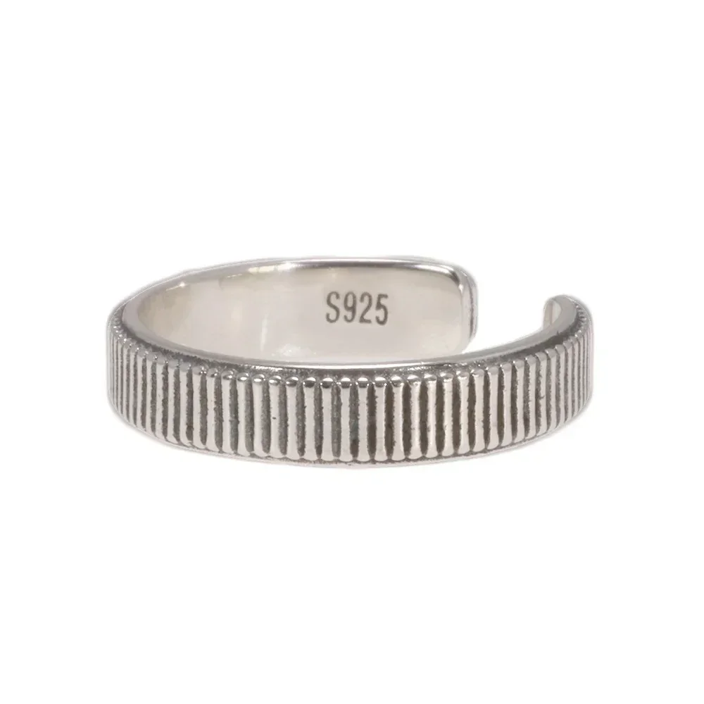 

Original Design Ring Women's Simple 925 Sterling Silver Adjustable End Ring Retro Jewelry