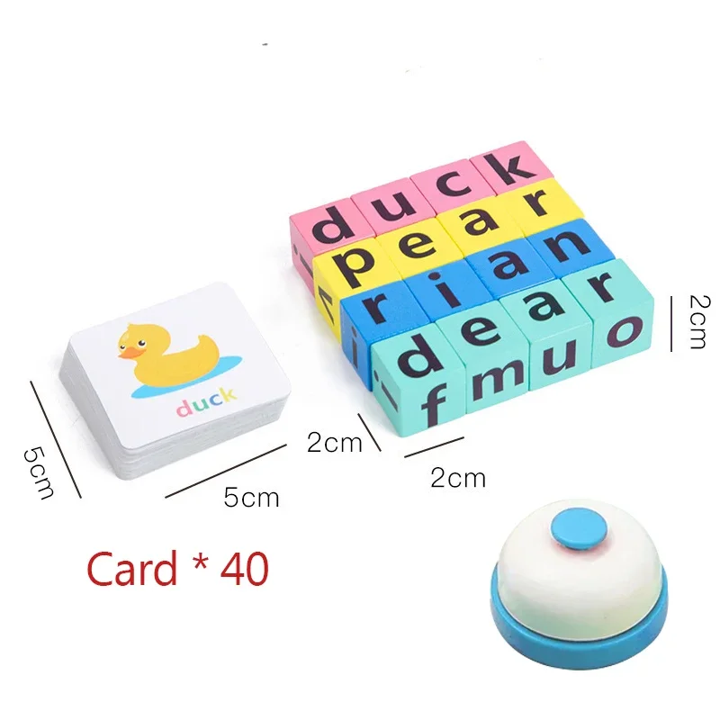 Children\'s Wooden Montessori Letters Block Cognitive Pairing Puzzle Learning Word Matching Puzzle Education Toys Battle Game