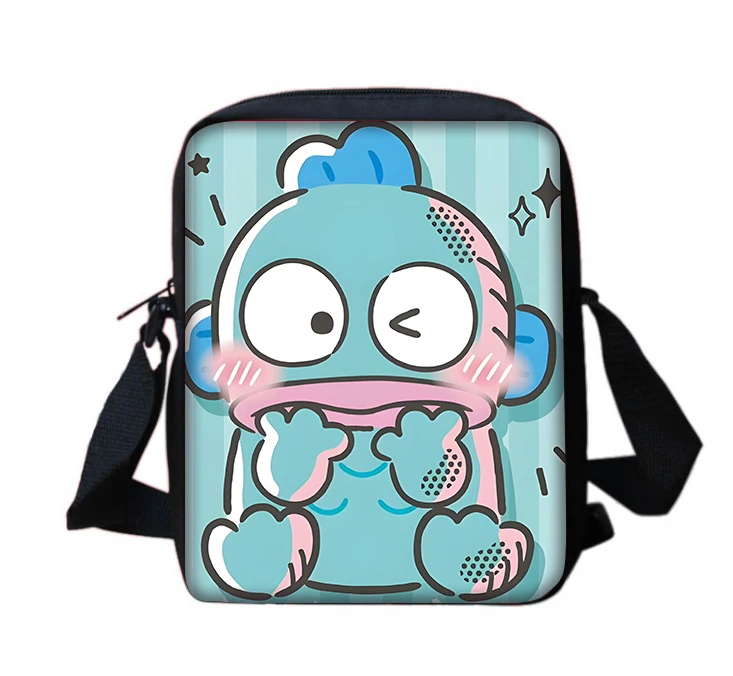 Cartoon Hangyodon Sanrioes Kinderen Jongen Meisjes Bedrukt Schouder Messenger Tas Casual Handtas Mannen Vrouwen Telefoon Tas Boodschappentas