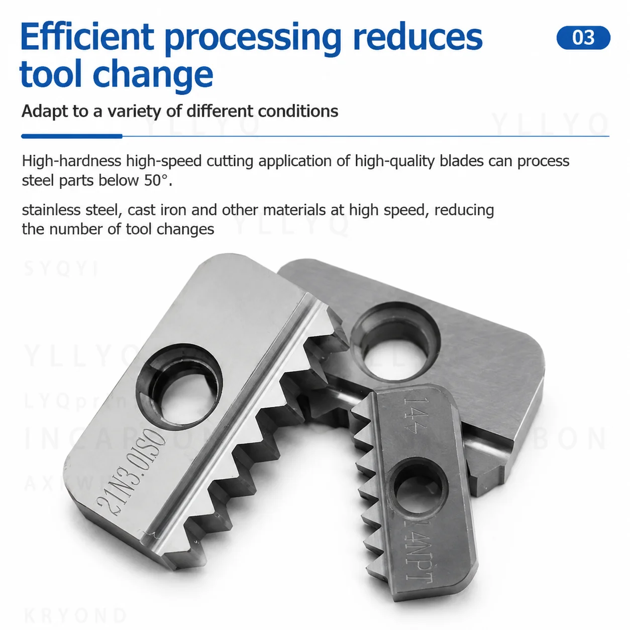 40N ISO Comb Thread Milling Insert Pitch 1.0 1.5 2.0 2.5 Size 12 14 21 30 CNC Multiple Tooth Carbide Blade