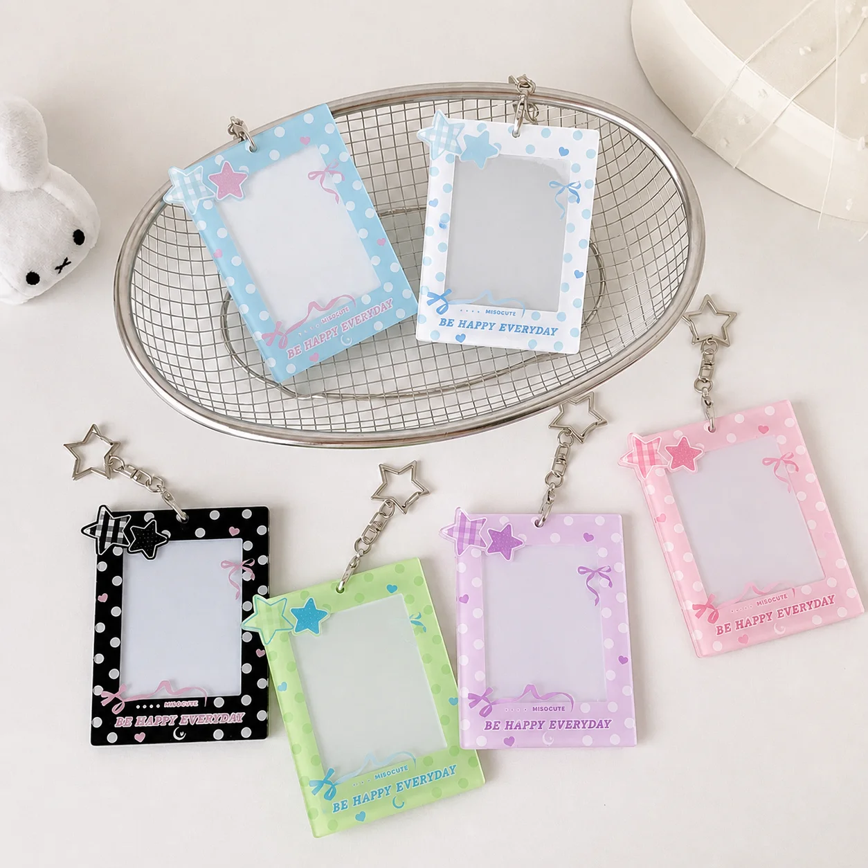Acrylic Photocard Holder Rectangular Bag Charm Card Holder Acrylic Card Holder Transparent For Daily Backpack Card Display Bag