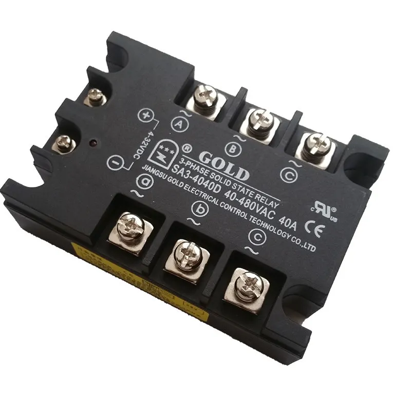 GOLD 3 Phase Solid State Relay SA3-4040D DC to AC 40A 50A SA34040D SSR For Heater Motor