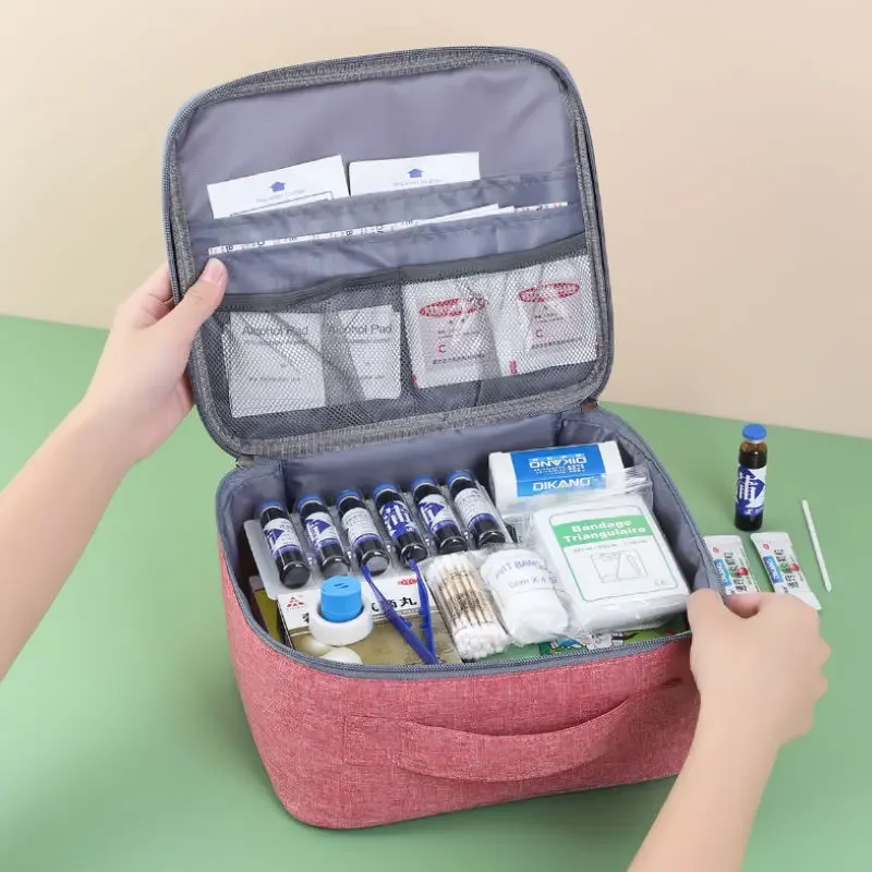 Kit de primeros auxilios para el hogar, bolsa de almacenamiento de Medicina de gran capacidad, caja de medicina de viaje portátil, bolsa de supervivencia, bolsa de emergencia para coche y Camping