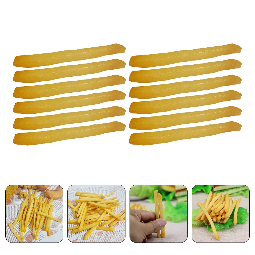 12pçs adereços de comida falsa, simulação de batatas fritas, decoração, modelos de chips artificiais realistas