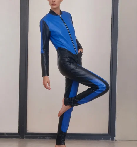 

100% Latex Catsuit Clubs Rubber Masquerade ball Cosplay uniform Party Bodysuit Suit unique Halloween black&blue