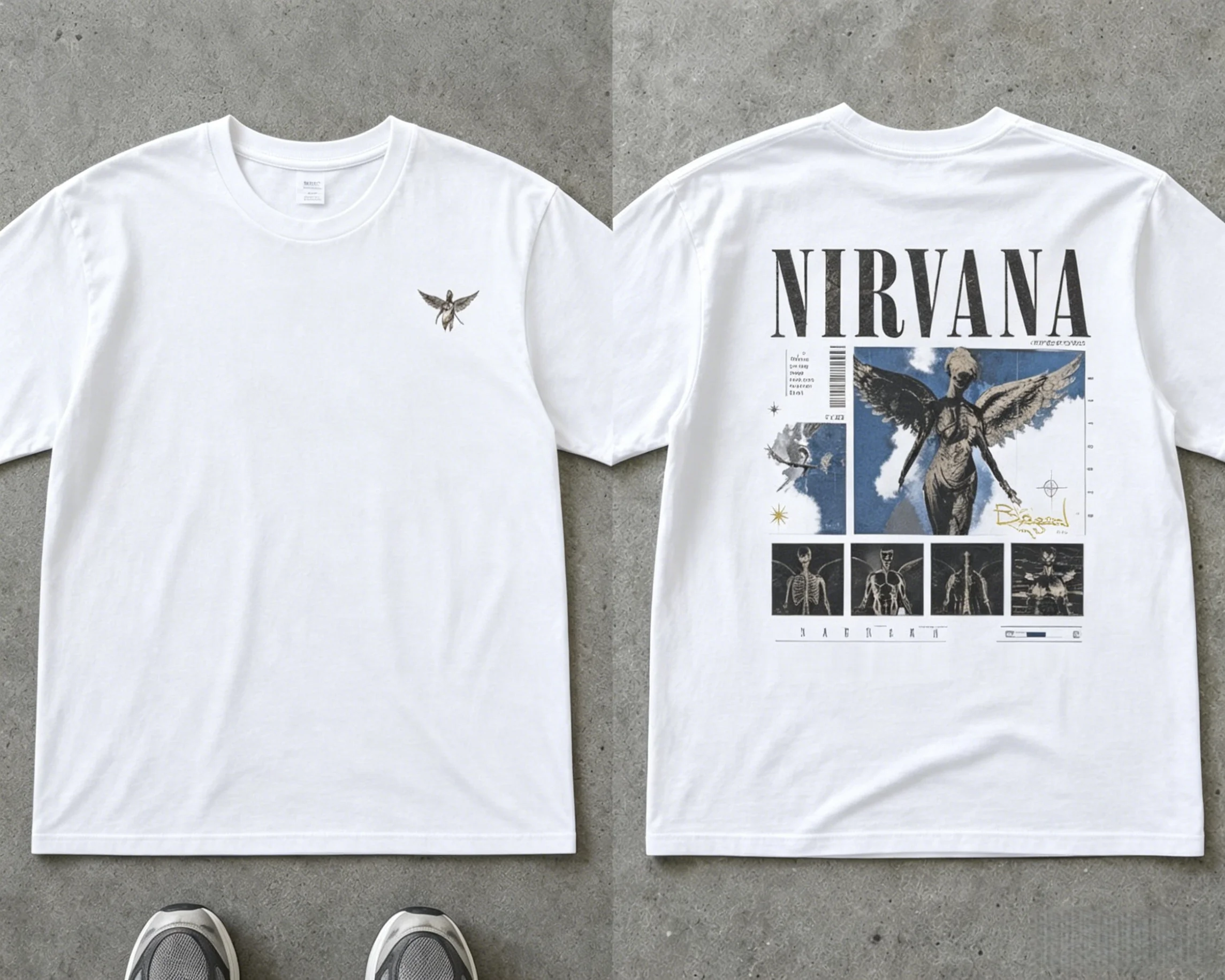 Nirvana Lithium Vintage Angel Baumwoll-T-Shirt 2026 Sommer Herren Damen Retro Übergroß Locker Streetwear Y2k-Stil Sportbekleidung – Detail 4