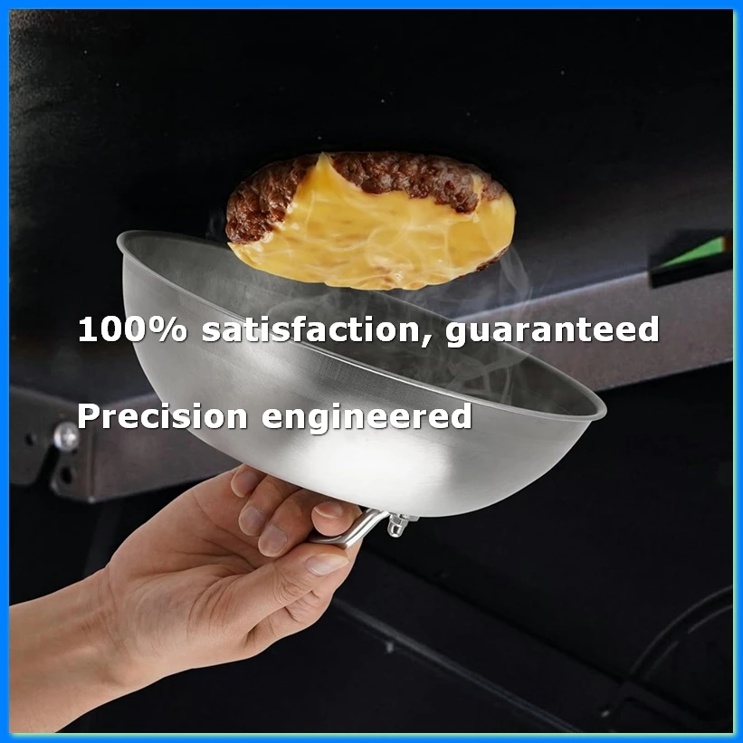 Griddle Accessories Heavy Duty 9in Wide Smashed Burger Melting Cheese Dome Cover Stainless Steel Basting Steaming Cover-A07G