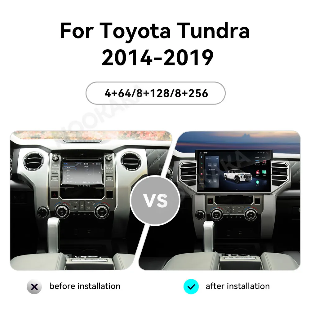 Android Auto Car GPS Navigation For Toyota Tundra 2014-2019 Stereo Multimedia CarPlay 14.6