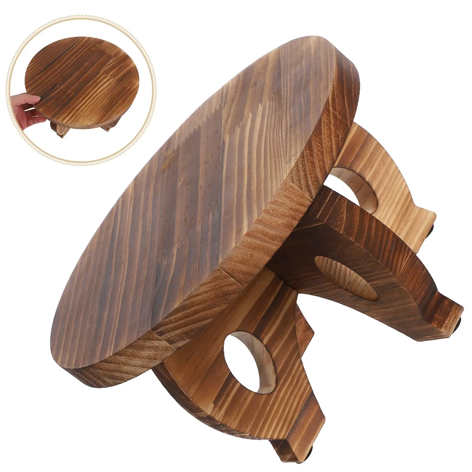 Round Flower Pot Base Wooden Display Riser Pedestal Stand Vase Small Indoor Plant Holder Desk Accessories Mini Model Round Wood