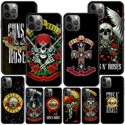 Guns N Roses Case for Apple iPhone 14 11 16 15 Plus 13 12 Pro Max XR XS X Coque Black Soft Mobile Phone Bag Cover