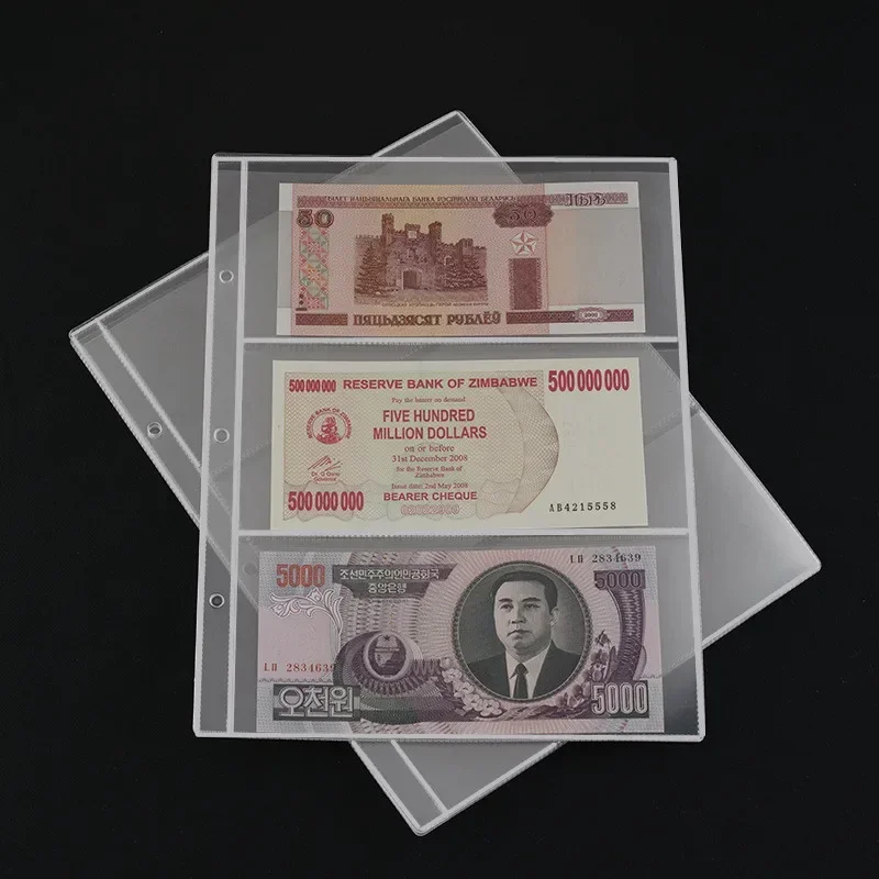 

2/3/4 Slot 10Pcs Coin Banknote Album Page Collection Sleeve Loose-leaf Paper Album Protective Sleeve Banknote Collection Bag