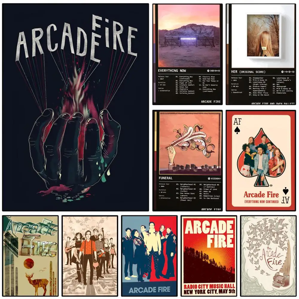 A-Arcade F-Fire Poster, HD-Kunst, klebrige Wand, wasserdicht, für Zuhause, Wohnzimmer, Schlafzimmer, Bar, ästhetische Dekoration
