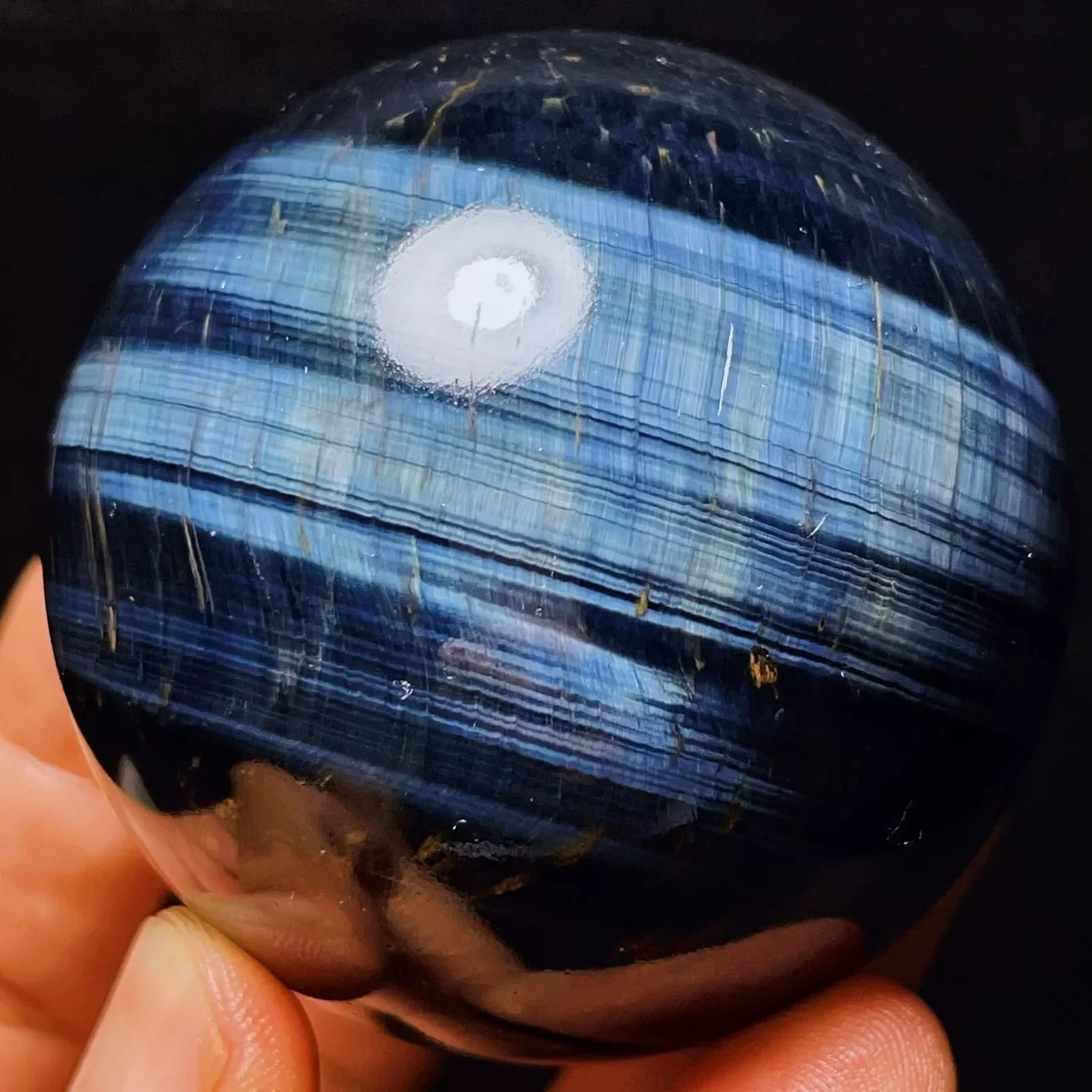 Natural Formed!Beautiful Meteor Blue Tiger Eyes, Crystal Quartz Blue Mineral Ball, Mineral, Spiritual Energy, Healing Ball