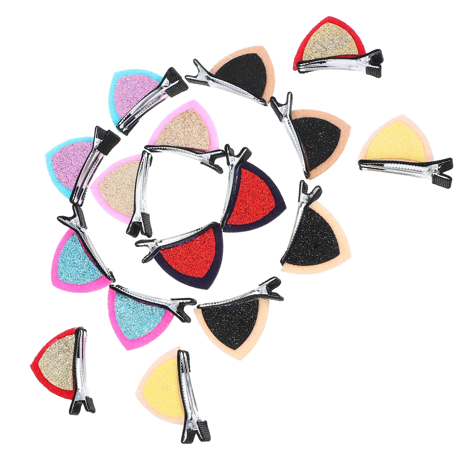 16 قطعة من مشابك شعر أذن القطة إكسسوارات الشعر للنساء والفتيات دبابيس شعر معدنية حساسة لحفلات الزفاف وتصفيف الشعر اليومي