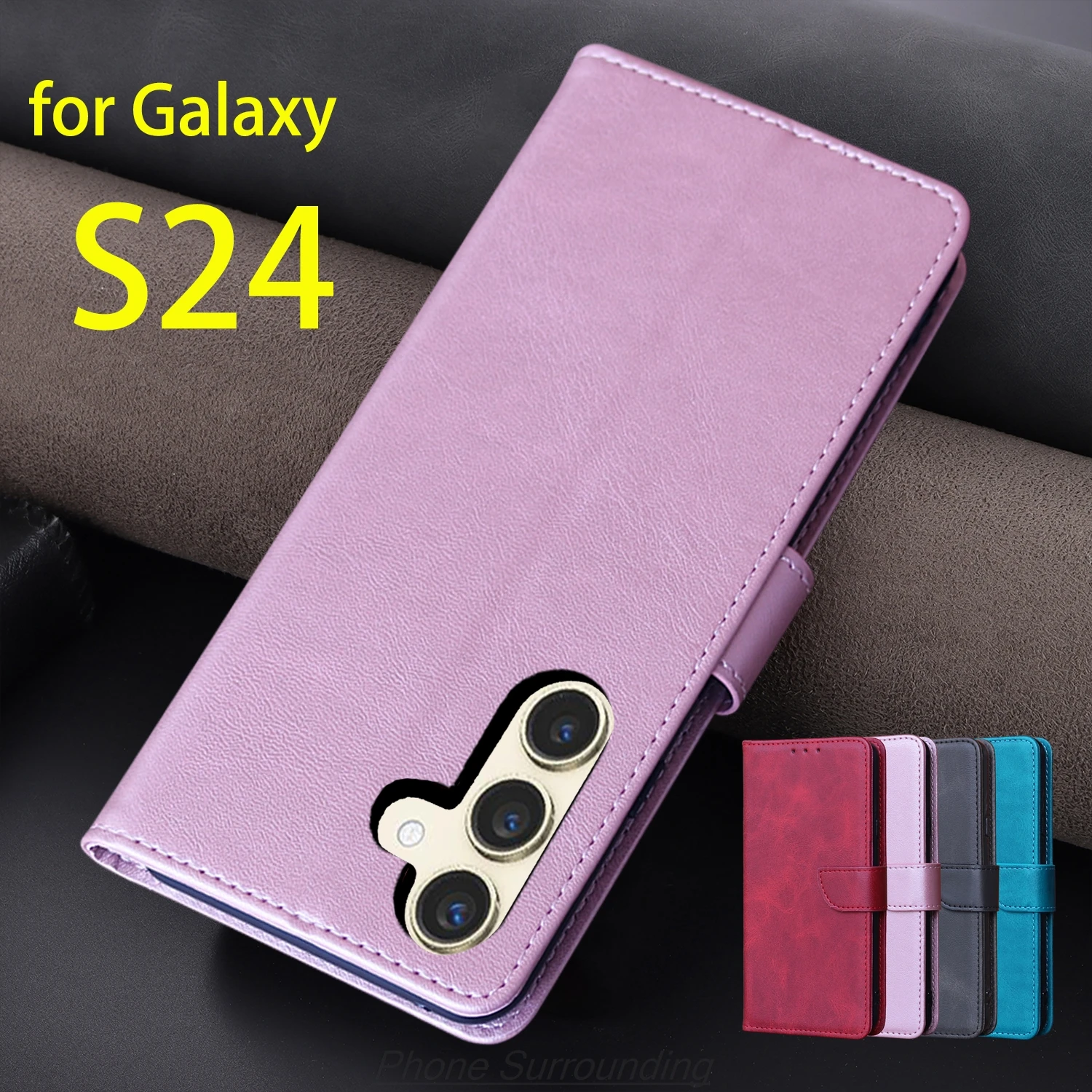 Wallet Flip Cover Pu Leather Case for Samsung Galaxy S24 SM-S921B 6.2