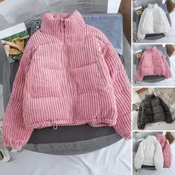 Corduroy cotton jacket Women's short winter jacket Fashion cotton jacket Loose fitting