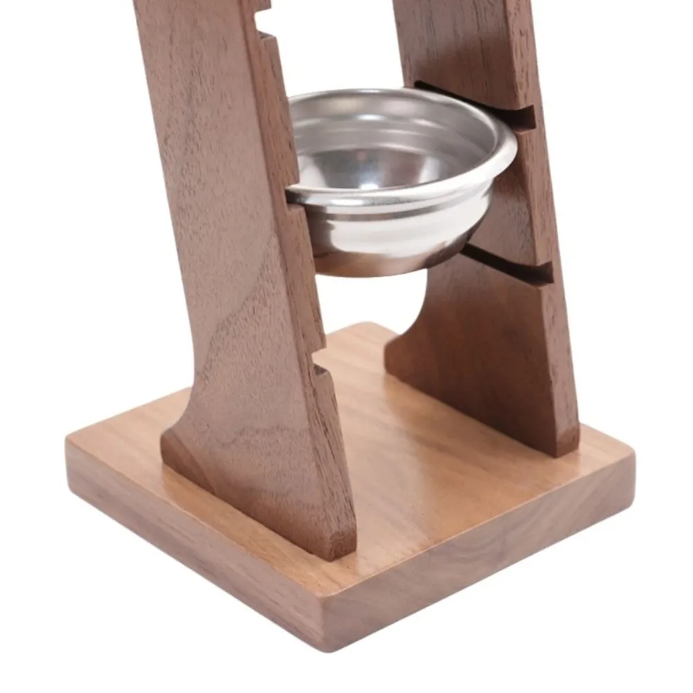 New 51/53/58mm Espresso Powder Bowl Storage Rack Wooden Walnut Filter Basket Corner Rack Textured Barista Tools Cafe Supplies