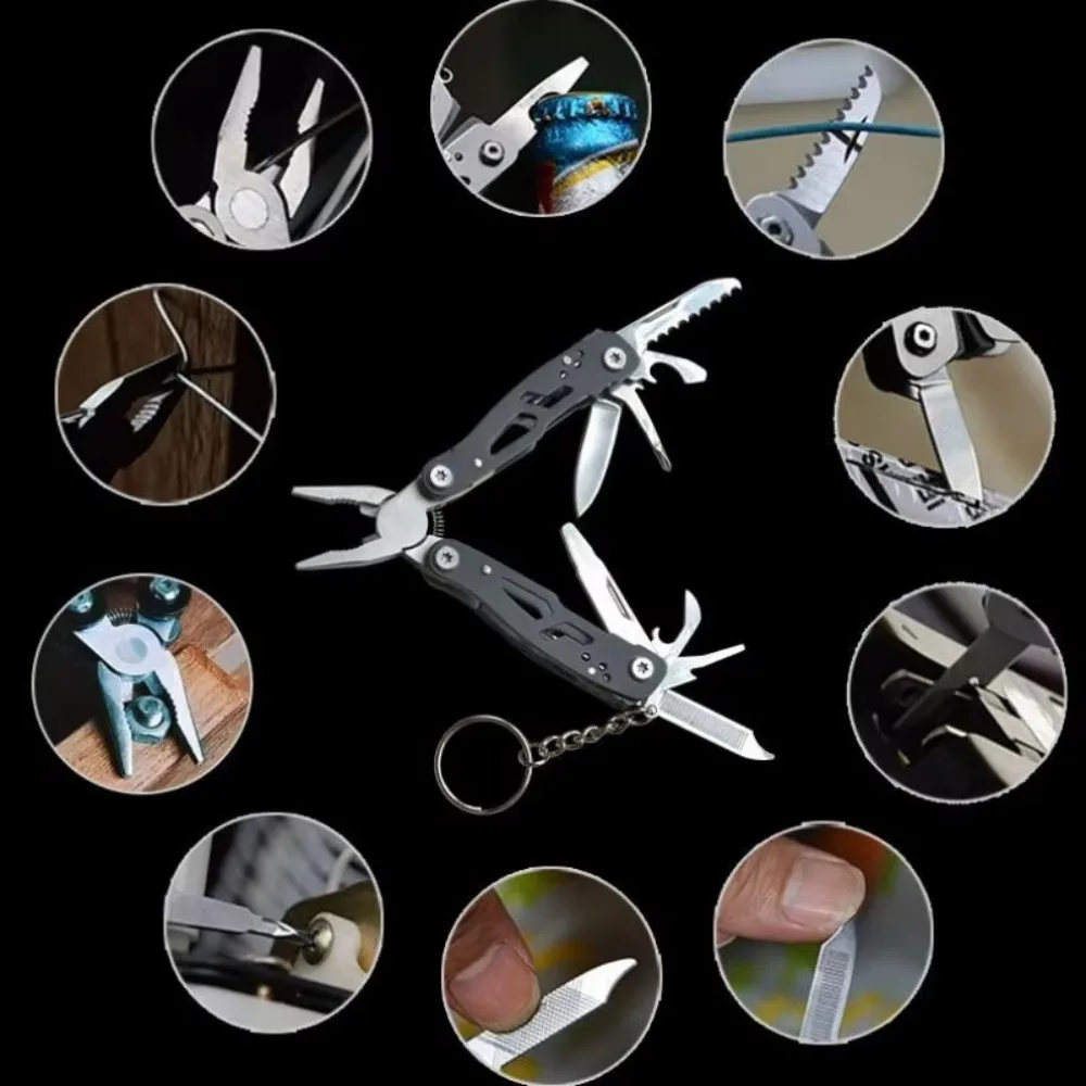 Camping Multitool Stainless Steel Portable Folding Knife Pliers Outdoor Emergency Survival Gear Multifunction Tools for Hiking
