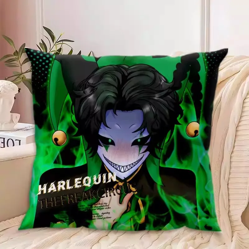 Game The Freak Circus Pierrot Harlequin Cosplay Throw Pillow Sofa Office Back Cushion Living Room Decorative 45x45cm Square