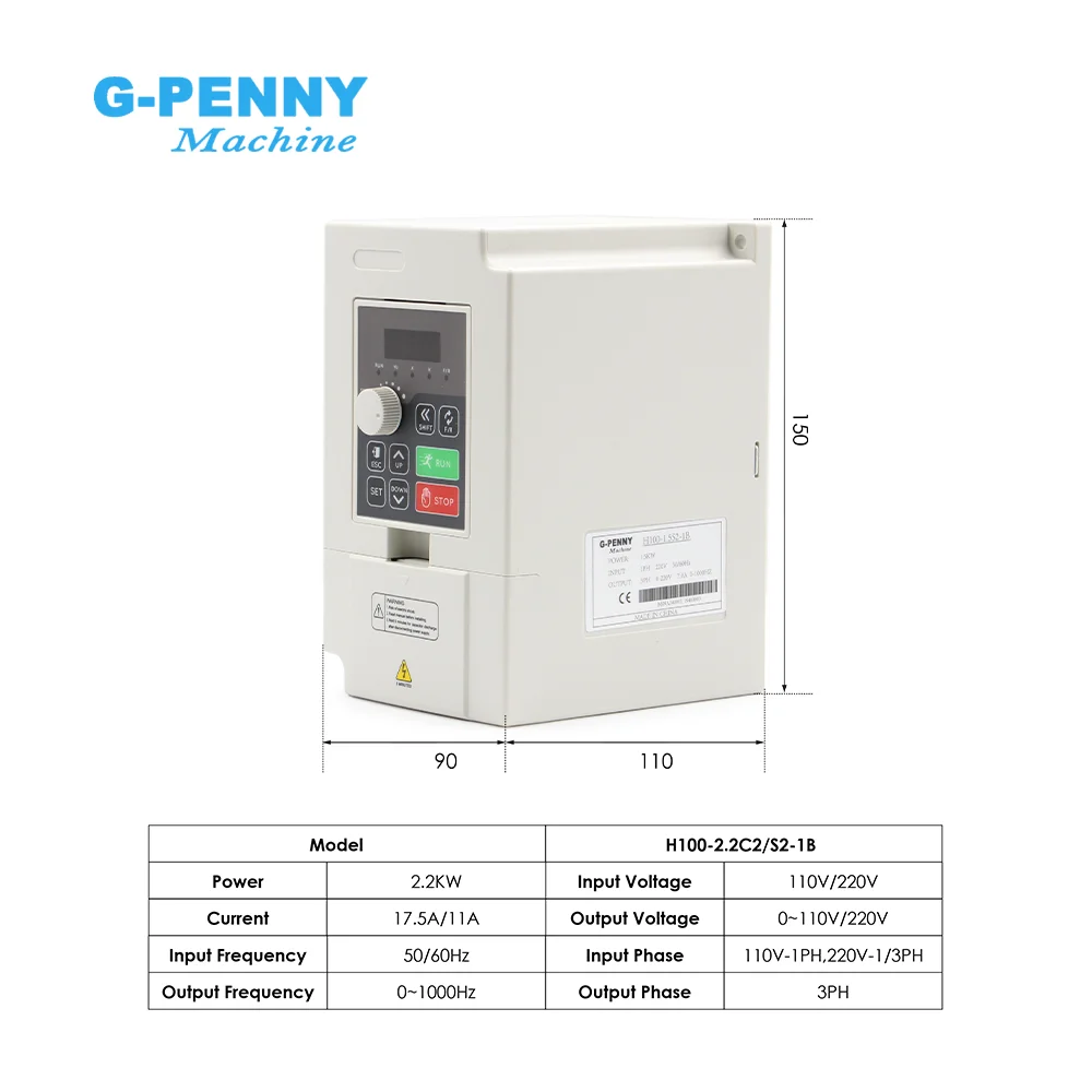 G-Penny CNC Set 2.2kW Water Cooled Spindle Motor 110v/220v 80mm 4pcs Bearings & 2.2kw VFD & 80mm Bracket & 75W Pump for Router