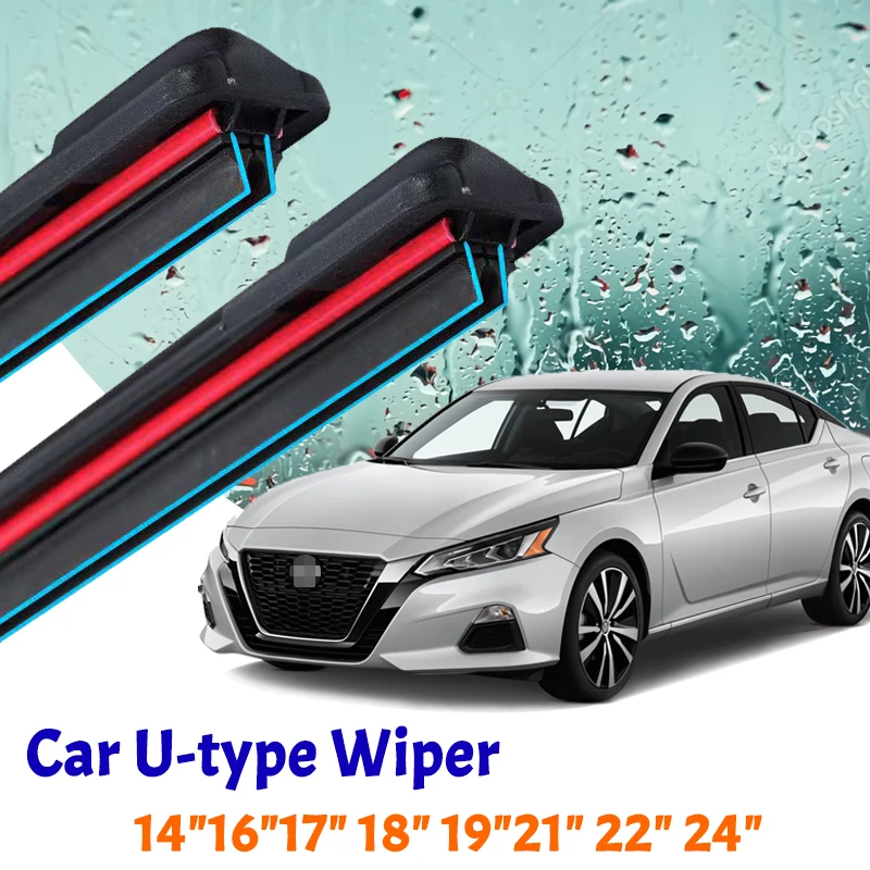 

Car Wiper U-type Soft Rubber Strip Windscreen Wipers HD Brush Clean Reduce Noise Automotive Wiper 14"16"17" 18" 19"21" 22" 24"