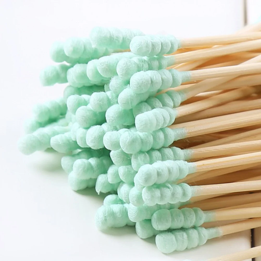 1000 Uds hisopos de algodón desechables aplicador de limpieza en espiral de doble cabezal para decoración de uñas maquillaje higiene multiusos estéril