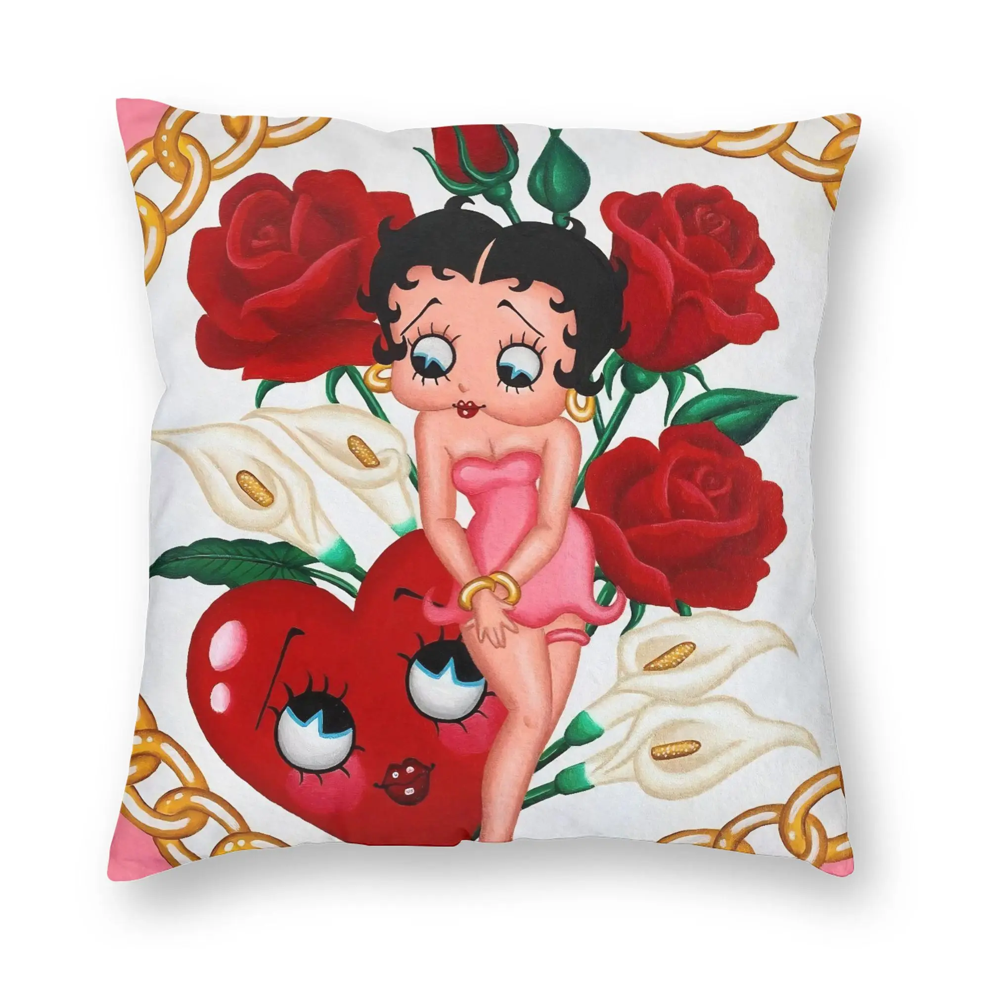 Anime B-Betty BoopS Pillowcase Printing Polyester Cushion Cover Decoration  Throw Pillow Case Cover Home Zippered 45X45cm