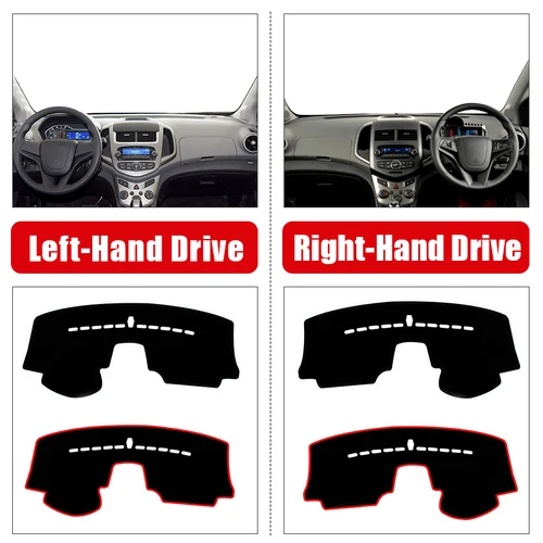 Imagen 2 del producto Para Chevrolet Sonic / Aveo 2016 2017 2018 2019 2020, cubierta parasol para salpicadero de coche, accesorios antideslizantes para escritorio de instrumentos