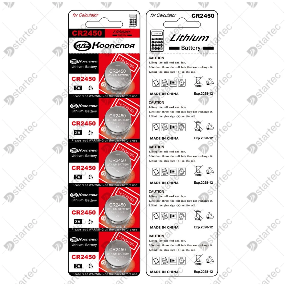 CR2450 3V Lithium Battery for Watch Electronic Scales Electric Light Calculadoras CR 2450 DL2450 BR2450 600mAh Button Coin Cell