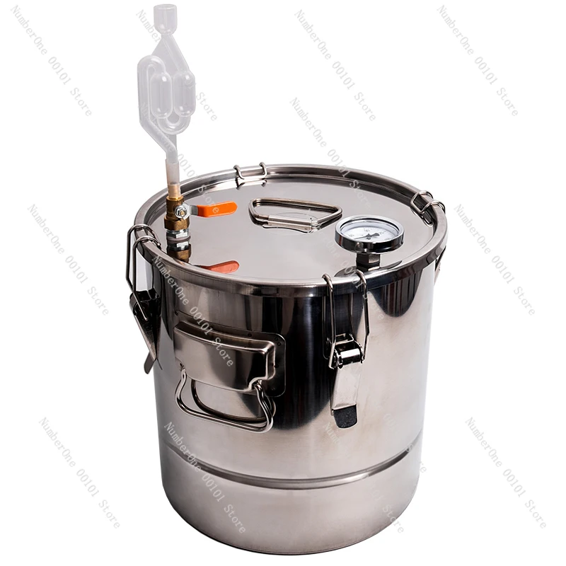 Stainless Steel Wine Fermentation Barrel, Food Grade 304 Container for Grain Fruit Brewing Home Winemaking Equipment