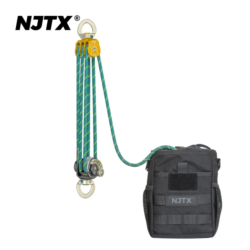 Njtx High-Altitude Rescue Lifting 4:1/6:1 Brakeable Release Pulley Force Multiplication System