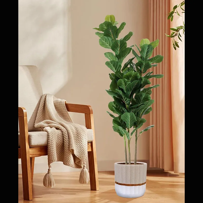 67in شجرة اصطناعية كبيرة نباتات فيكوس ليراتا الصناعية وهمية Monstera أوراق بانيان البلاستيكية للمنزل متجر حديقة مكتب ديكور #3