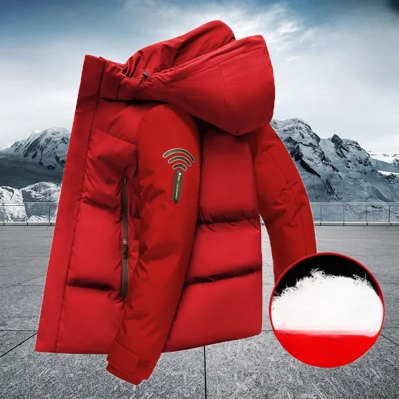 New Men Down Jacket Winter Coat Short Loose Top Grade Parkas Super-thick Warm Outdoor Outwear Hooded Leisure Overcoat