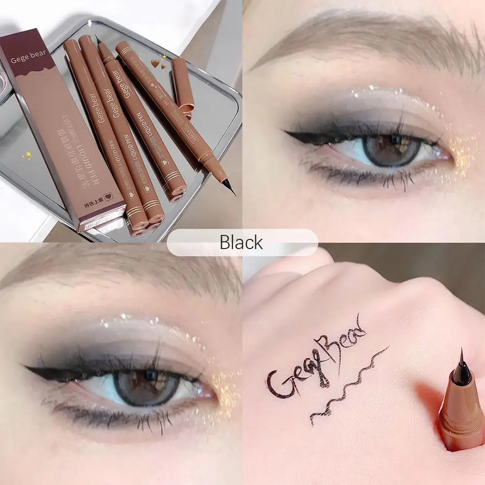 Neuer Eyeliner Bleistift flüssiger Eyeliner wasserdichter Fleck ultra schwarz tragen 12 Stunden schnell trocknender feins icherer Eyeliner j5v8