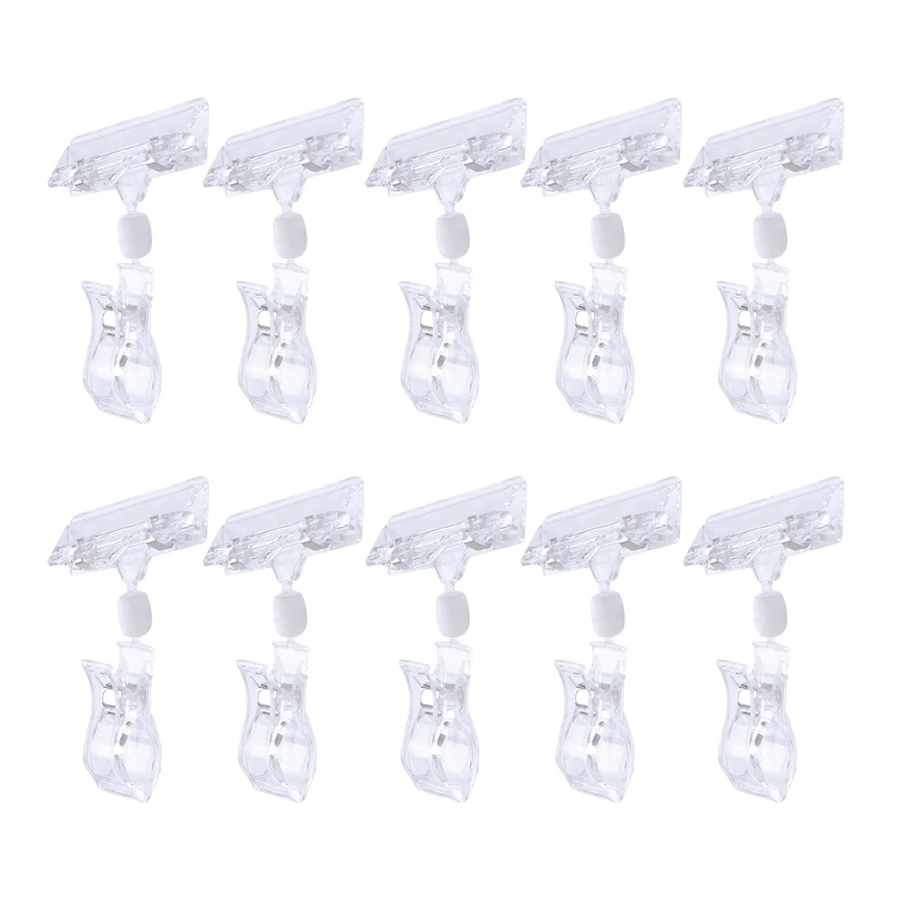 25 Pcs Transparent Universal Clip Storage Tag Rotatable Clear Crystal Rack Shelf Clamp Frame