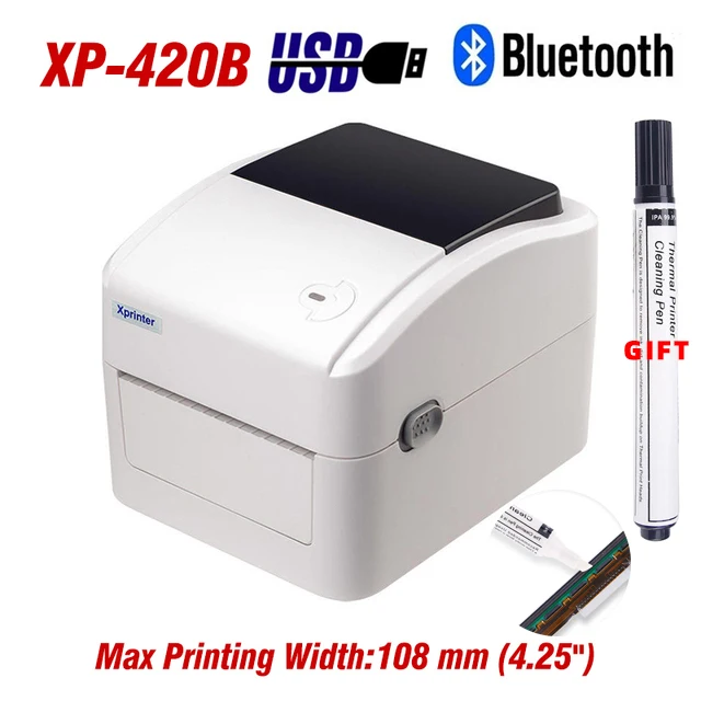 Imagem -05 - Impressora de Etiquetas Térmica Barcode Sticker Print Machine Usb Papel Bluetooth Sala Windows Mac 25115 mm Xp420b