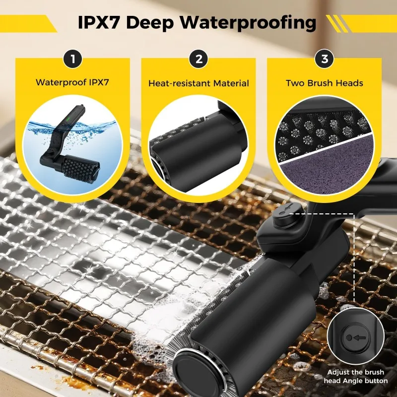 Handheld Electric BBQ Scrub Brush Heavy‑Oil Residue Cleaner Power Grill Grate Cleaning Tool for Barbecue Maintenance