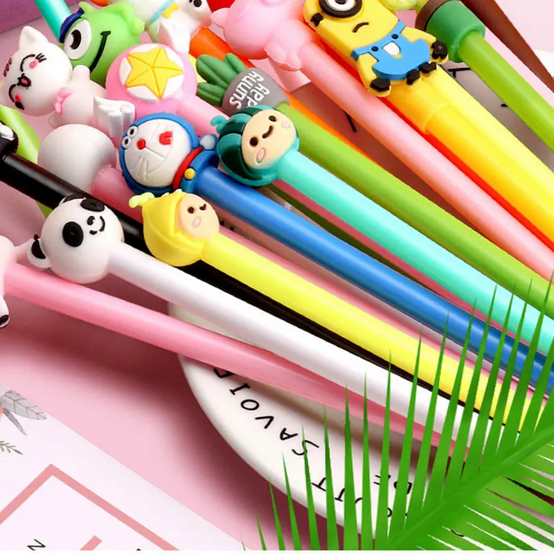 Imagem -02 - Caneta Gel Bonito dos Desenhos Animados com Tinta Preta Canetas Neutras Kawaii Kids School Escrita Papelaria Office Signature Supplies 05 mm 1050 Pcs por Lote