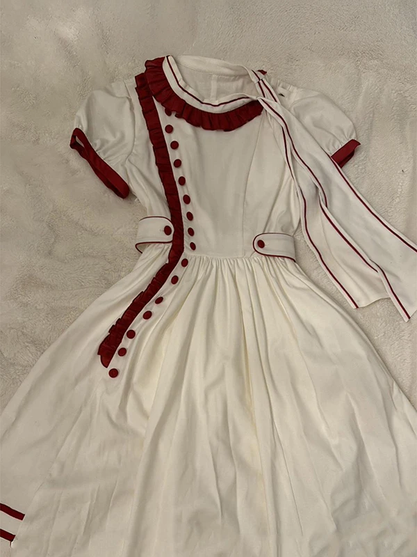 レッドウッド ain ボウドウエスト ドクターレディース サマーヴィンテージ レトロ スレ コットン Aライン ドクターカジュアル ラウンドネック オルト スヴェ