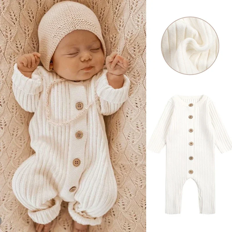 Infant Baby Girls Boys Knitted Jumpsuit 2