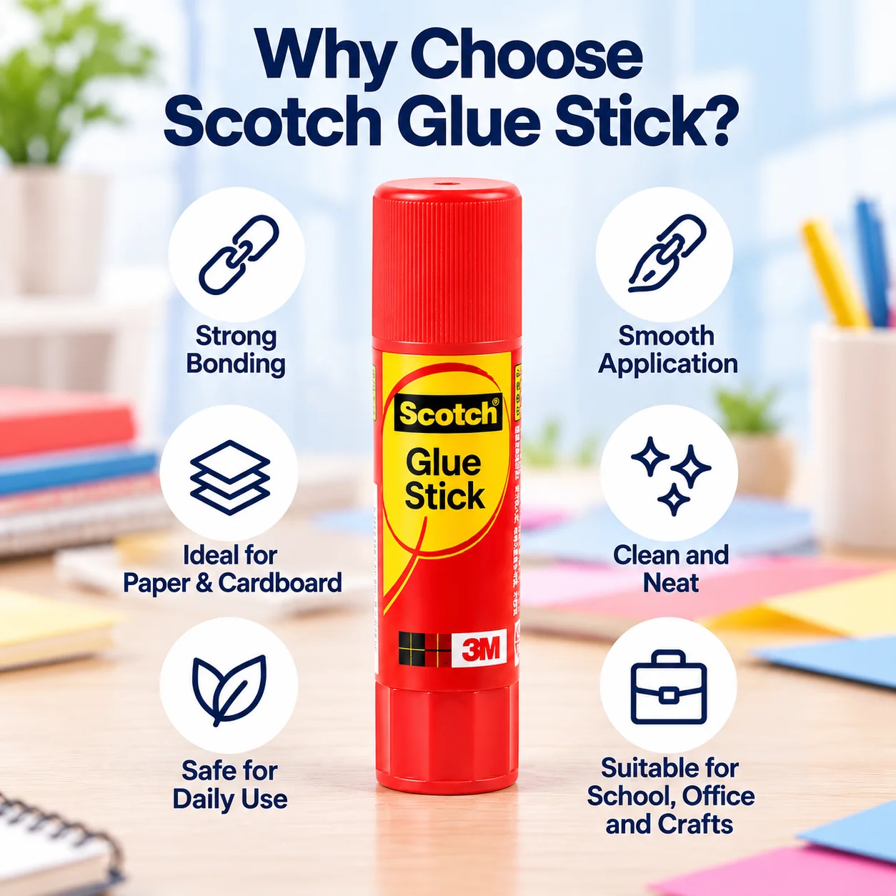 3M Scotch 5008B 5020B Glue Stick Strong Bond Smooth Application for Paper Cardboard School Office DIY Crafts 8g 20g