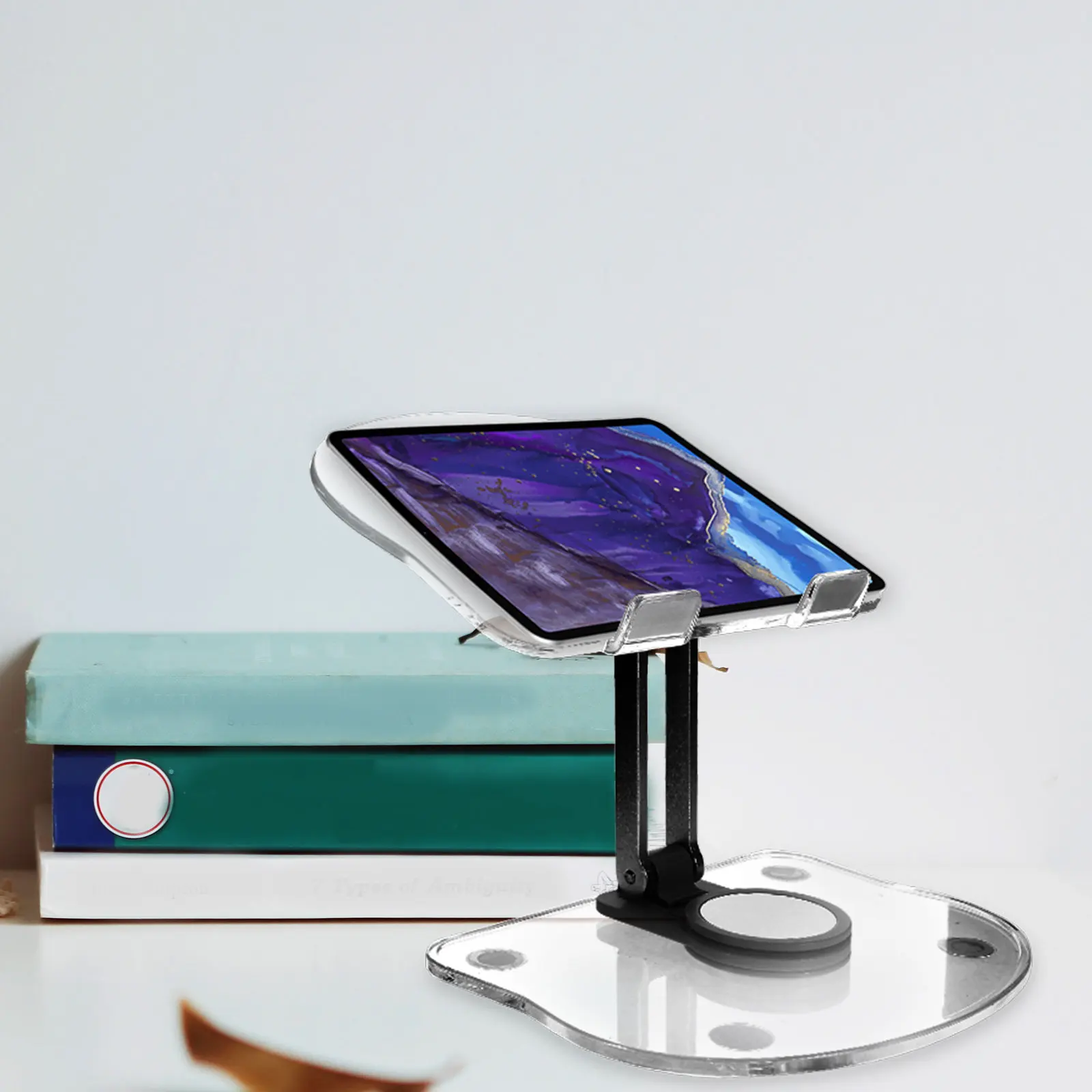 

Foldable Rotatable Tablet Stand Adjustable Desktop Holder Stable Compact Tablet Bracket for Desk Home Kitchen Use